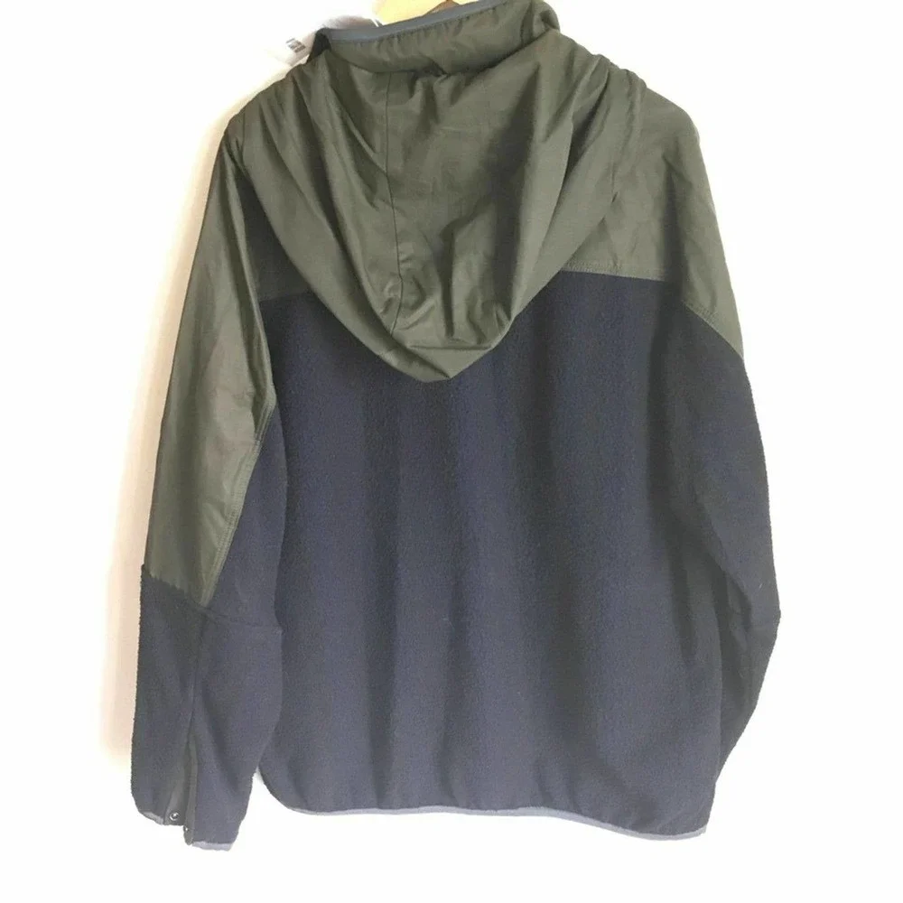 Vince Mixed Media Hoodie Jacket Urban Green NWTS - Picture 4 of 12